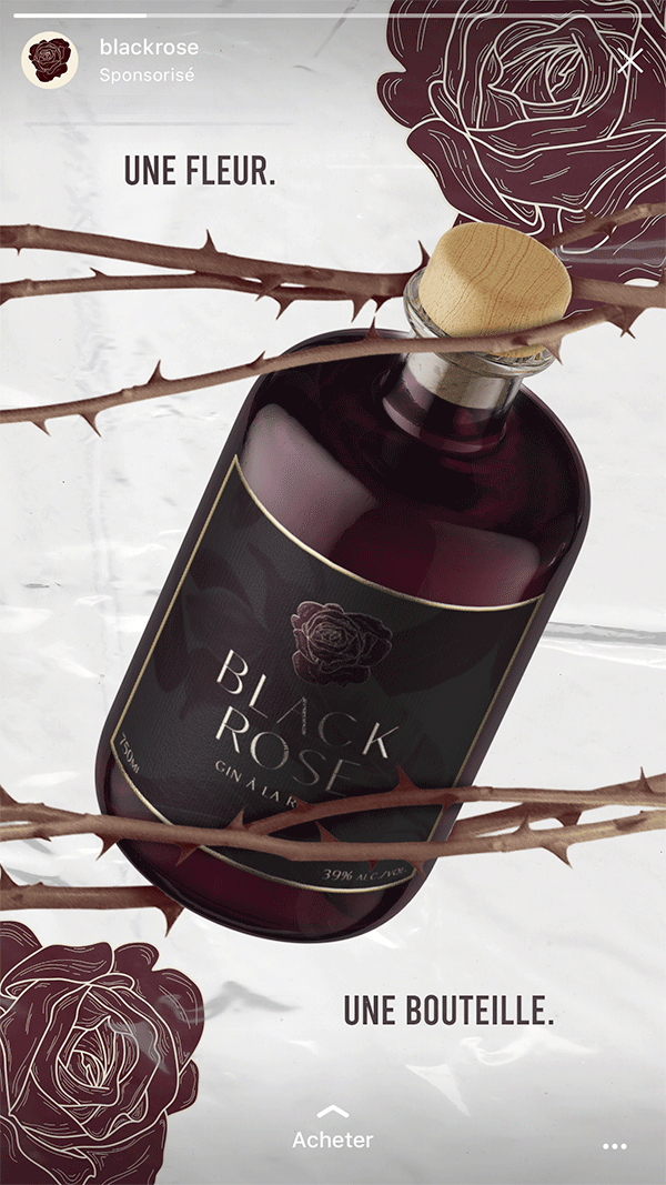 Variante de Story Instagram pour la marque Black Rose